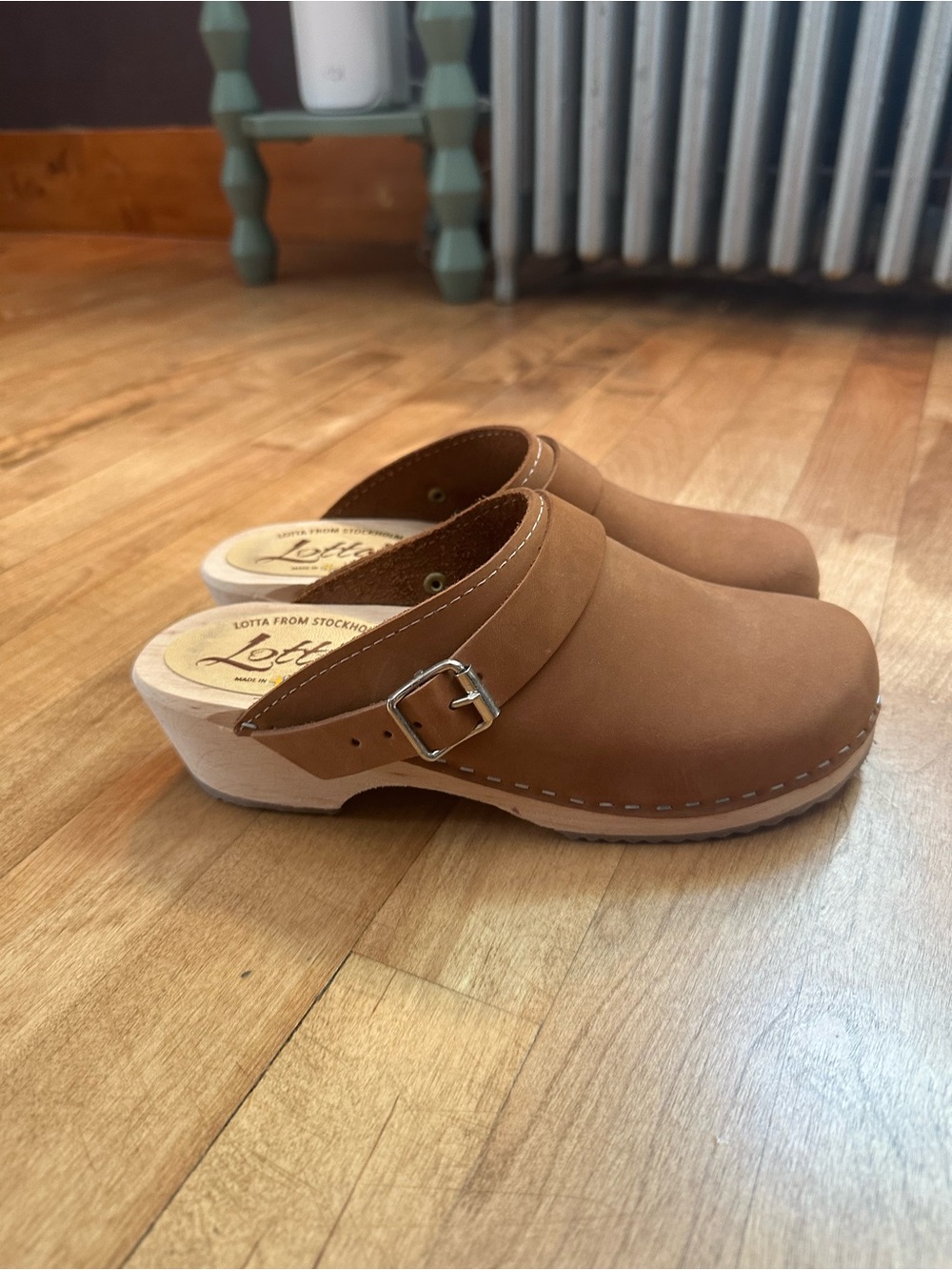 Lotta From Stockholm Brown Leather Clogs with Buckle
